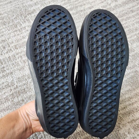 Vans Old Skool Classic Tumbler black leather hook loop shoes size 2 youth - Picture 10 of 10